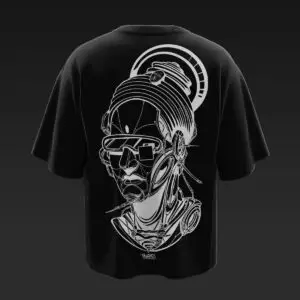 Mech Pop Buddha Oversized Black T-shirt