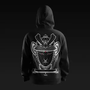 Samurai Buddha Black Hoodie