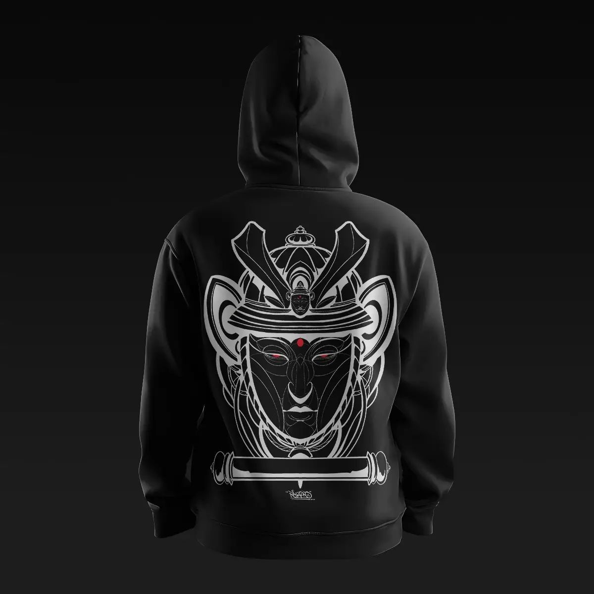 Samurai Buddha Black Hoodie