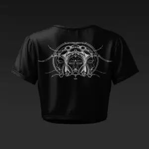 Mech 3 Faced Buddha Black Crop-Top
