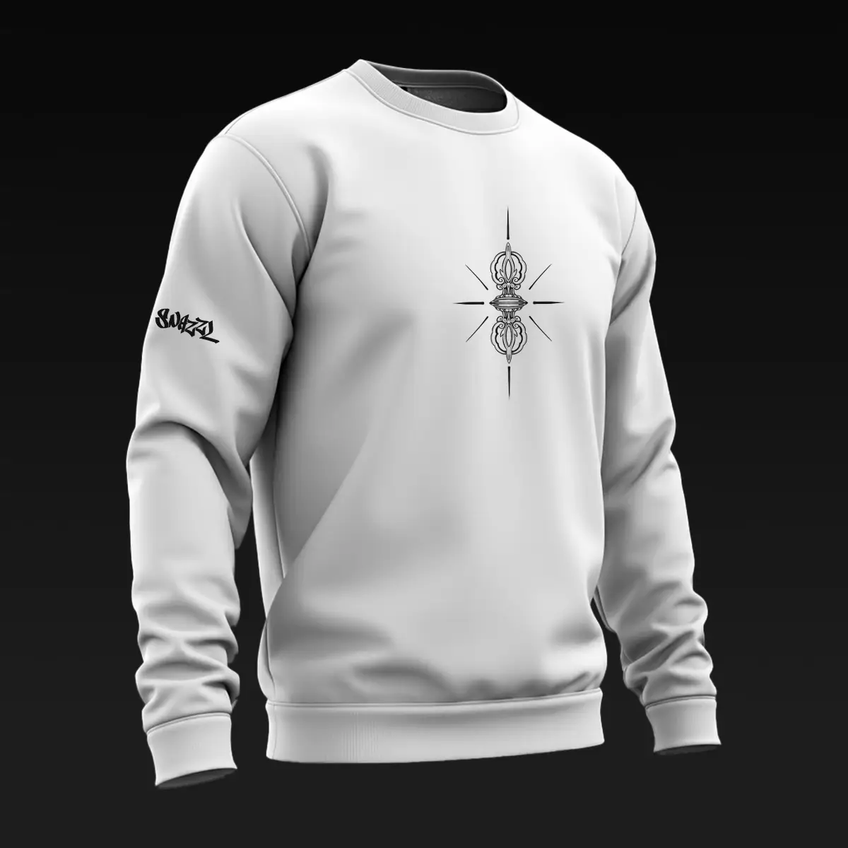 Mech Pop Buddha White Sweatshirt - Image 2