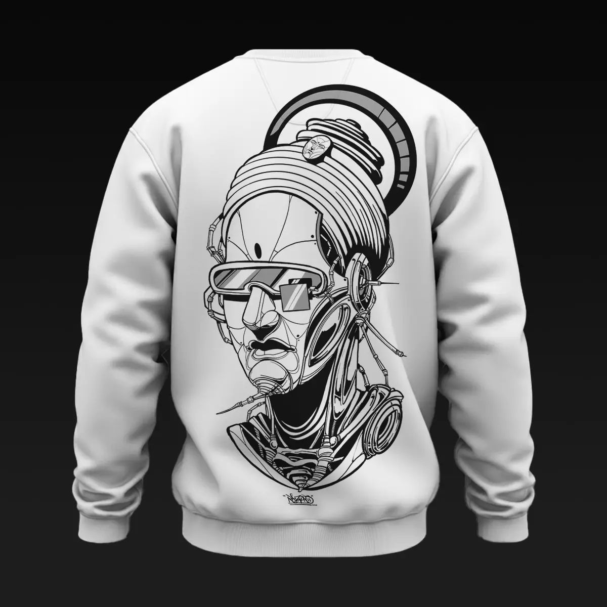 Mech Pop Buddha White Sweatshirt