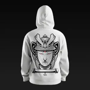 Samurai Buddha White Hoodie