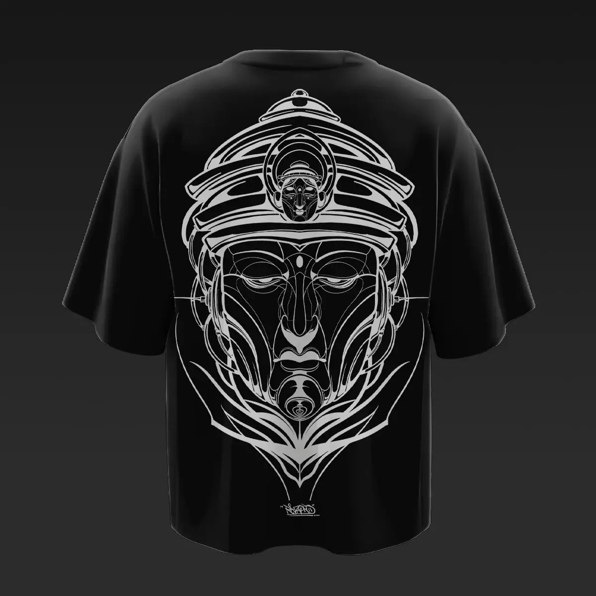Enlightenment Buddha Oversized Black T-shirt