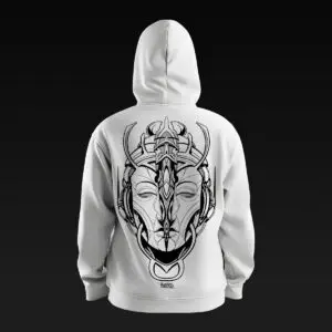 Mech Buddha White Hoodie