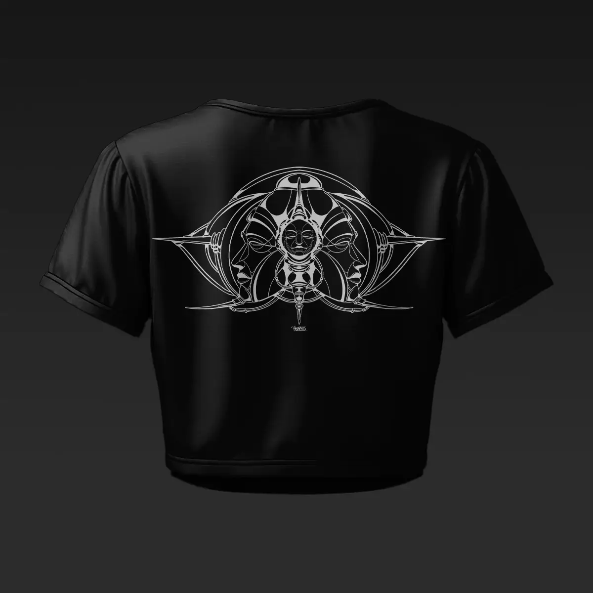 Mech Buddha Black Crop-Top