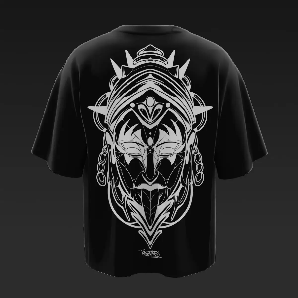 Metal Buddha Oversized Black T-shirt