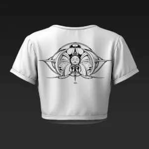 Mech Buddha White Crop-Top