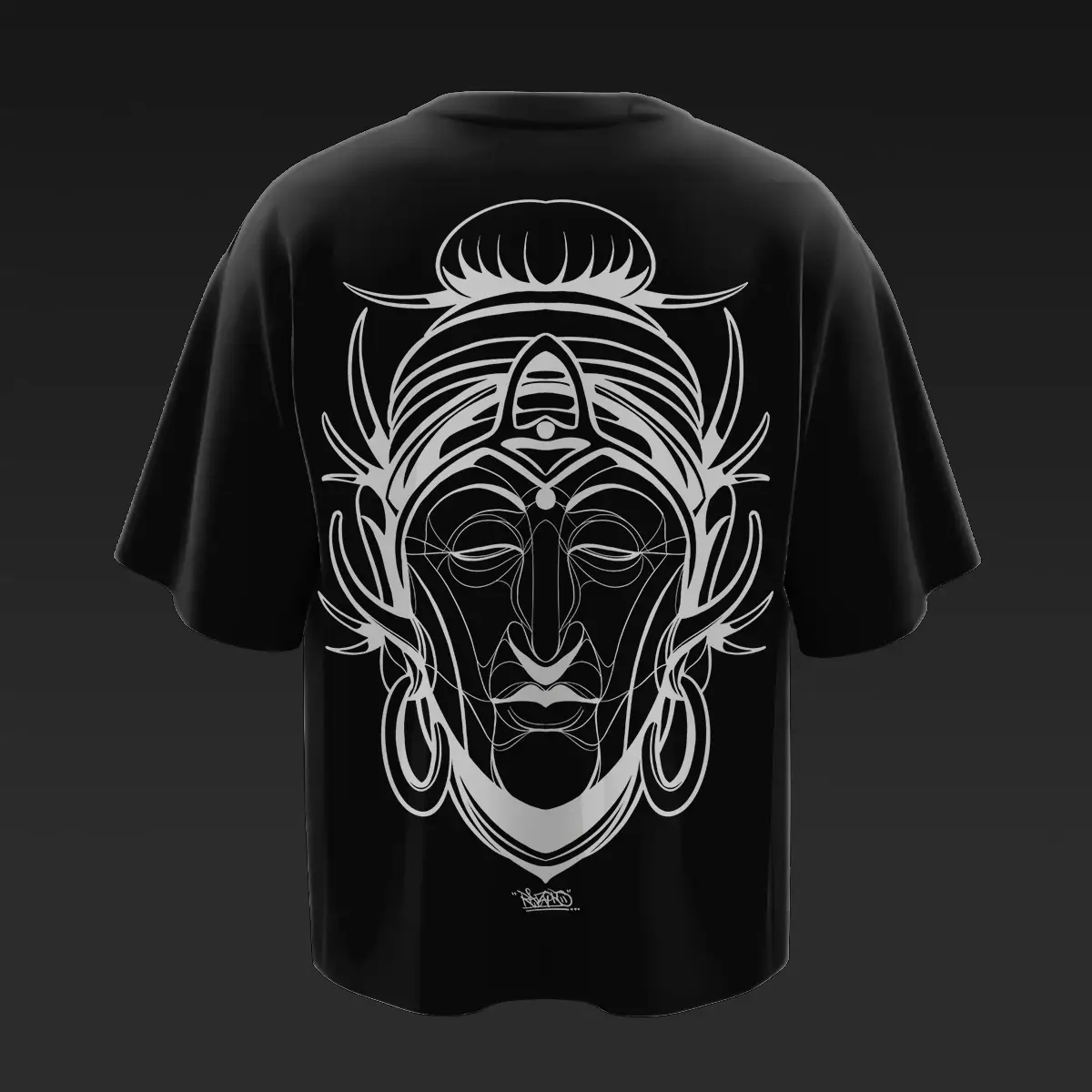 Alienated Buddha Oversized Black T-shirt
